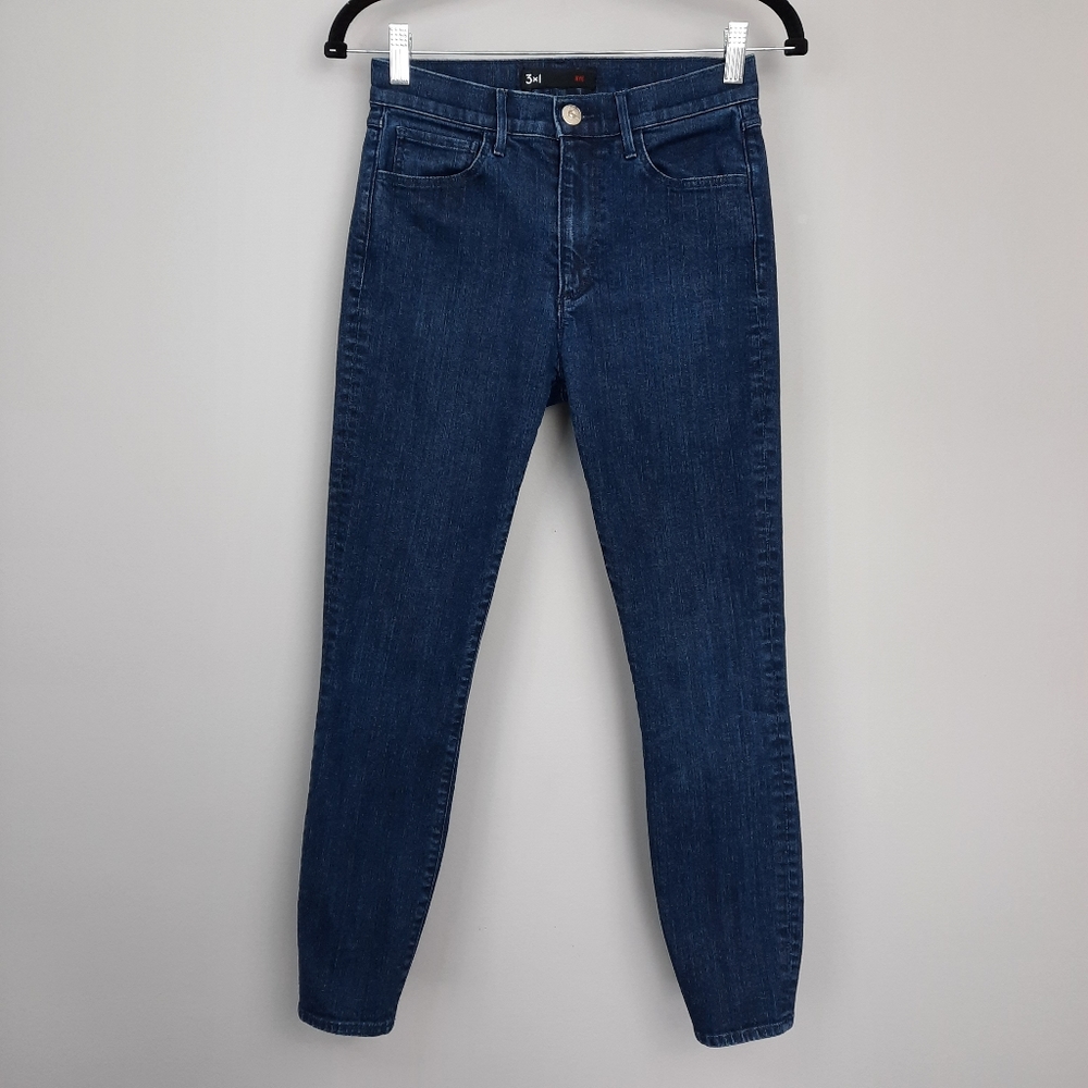 3x1 Dark Wash Stretch Denim Mid Rise Ankle Skinny Jeans size 27